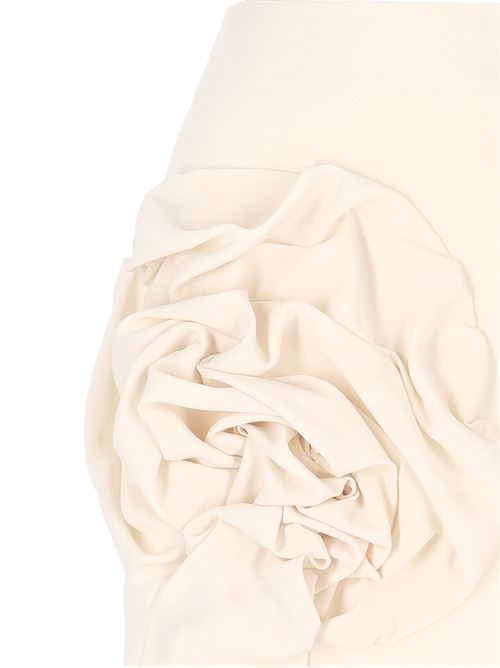 ZULIA - Mini skirt with draped rose - White MARELLA | 2513101018200312001